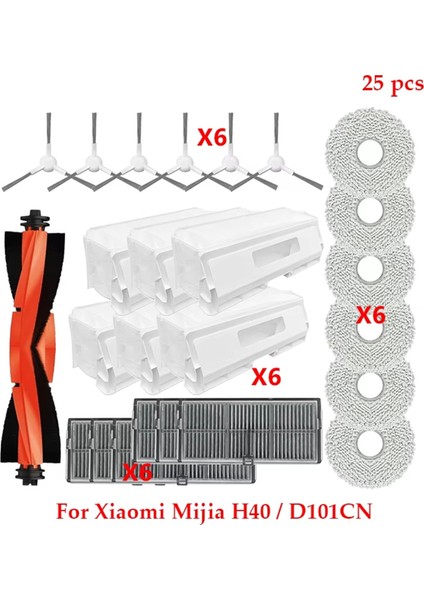 Xiaomi Mijia H40 / D101CN Robot Süpürge Parçası Ana Yan Fırça Filtresi Silme Bezleri Toz Torbası Aksesuar Değiştirme (Yurt Dışından)