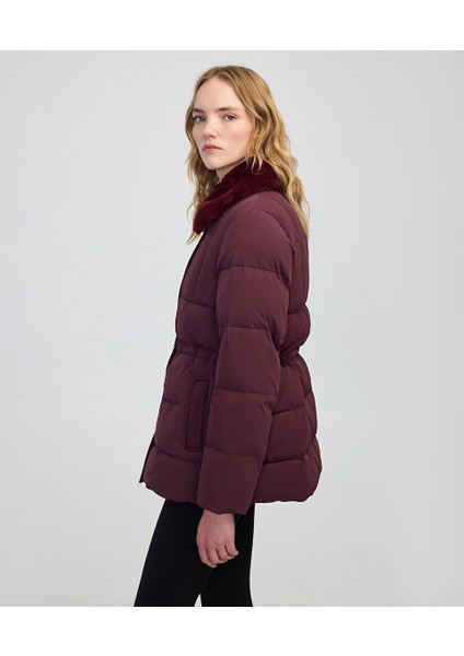 Suni Kürk Yakalı Kapitone Mont IW6250012072035 fiyatları