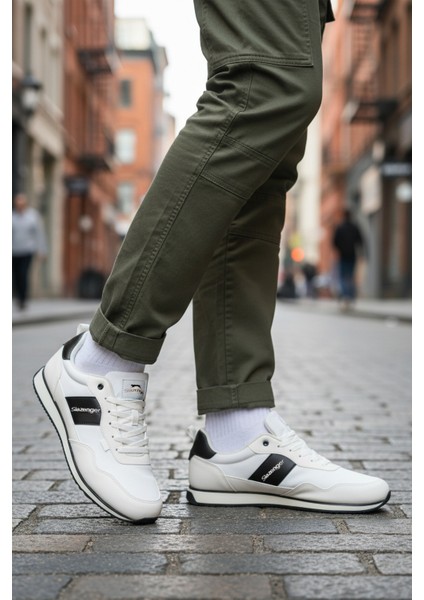 Beyaz Siyah Bağcıklı Cilt Erkek Spor Ayakkabı Offense M modelleri