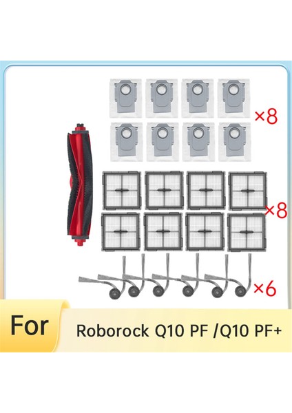 Roborock Q10 Pf /Q10 Pf+ Süpürge Robotu Aksesuarları Için 23 Adet Silindir Yan Fırça Hepa Filtre Pedi Toz Torbası (Yurt Dışından) fırsatları