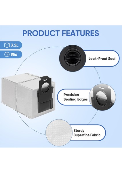 Dreame X50 ULTRA/X40 ULTRA/X30 ULTRA/L50 ULTRA/L10S Ultra Gen 2/robot Süpürge Için 15'li Yedek Vakum Torbası Paketi (Yurt Dışından) fırsatları