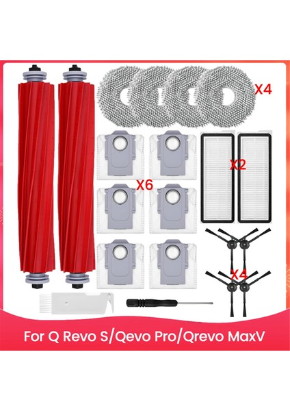 Q Revo S, Qevo Pro, Qrevo Maxv Robot Süpürge, Aksesuar Seti Fırça Filtre Paspas Torbaları Için Yedek Parçalar (Yurt Dışından)