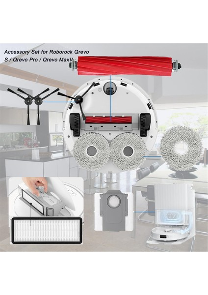 Q Revo S, Qevo Pro, Qrevo Maxv Robot Süpürge, Aksesuar Seti Fırça Filtre Paspas Torbaları Için Yedek Parçalar (Yurt Dışından) fiyatları