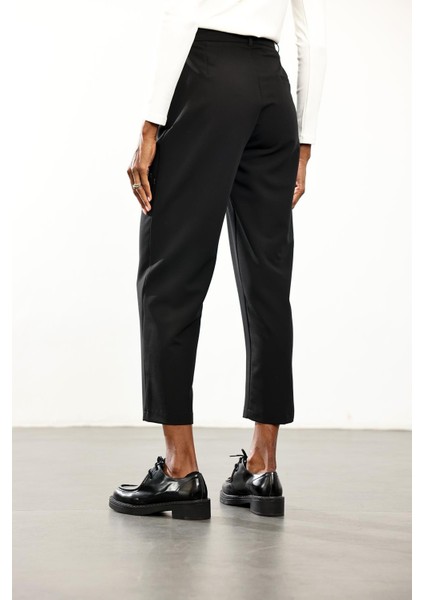 Siyah Yüksek Bel Havuç Pantolon 51207