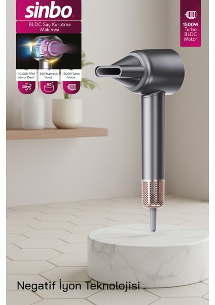 SHD-1740 BLDC Saç Kurutma Makinesi-Gri