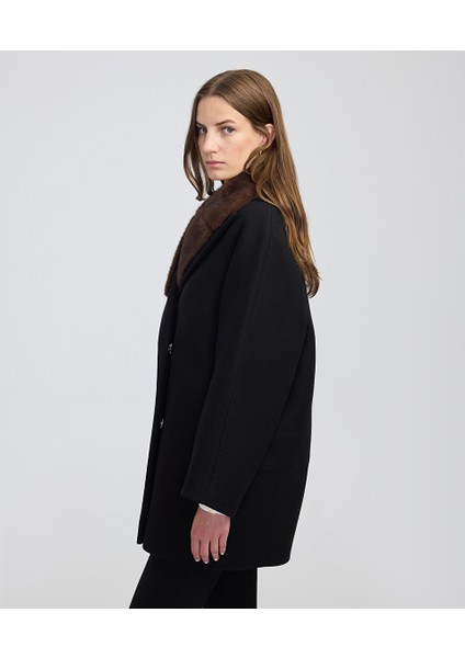 Kontrast Yakalı Manteco Yünlü Kaban IW6250008049001 fırsatları