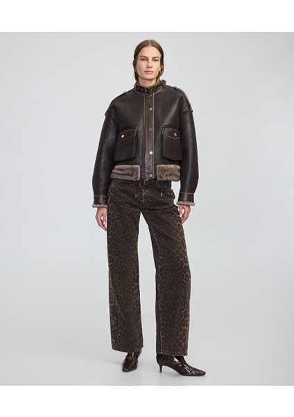 Zincir Biyeli Suni Kürk ve Deri Mix Mont IW6250012089008 fırsatları