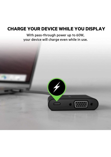 Usb-C/vga Şarj Adaptörü (Hd 1080P 60W Güç) MacBook Pro VGA Adaptörü indirimleri