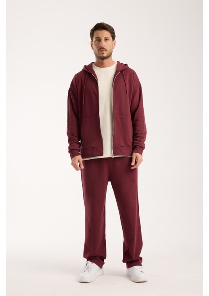 %100 Pamuk Erkek Oversize Fermuarlı Kapüşonlu Sweatshirt | Bol Kesim Hoodie