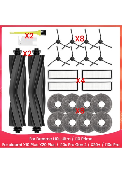 Dreame L10S Ultra / L10 Prime / Xiaomi X10 Plus X20 Plus / L10S Pro Gen 2 / X20+ / L10S Pro Elektrikli Süpürge Parçaları (Yurt Dışından)