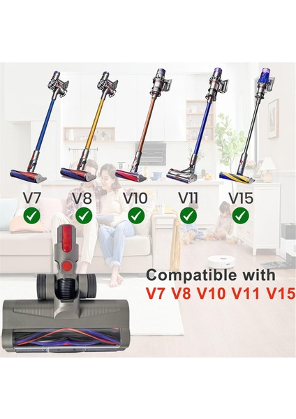 Dyson V7 V8 V10 V11 V15 Elektrikli Süpürge Için LED Farlı Hızlı Çıkarılabilir Zemin Fırçası Başlığı (Parke Zemin Halıları Için) (Yurt Dışından) fiyatları