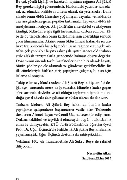 Ali Şükrü Bey - Necmettin Alkan