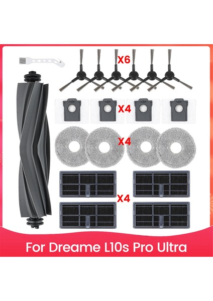 Dreame L10S Pro Ultra Robot Süpürge Aksesuarları, Yedek Parçalar, Ana Yan Fırça, Hepa Filtre, Toz Torbası, Paspas Pedi (Yurt Dışından)