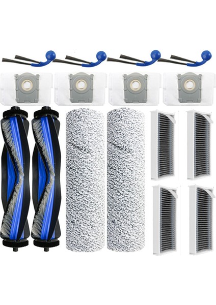 Ecovacs Deebot T80 OMNI/T80 Pro Omnı Vakum Parçaları Için 16 Adet Yedek Ana Yan Fırça Hepa Filtre Toz Torbası Silindir Bez (Yurt Dışından)