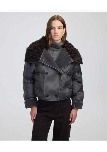 Kontrast Dokulu Teknik Kumaş Mont IW6250012250005