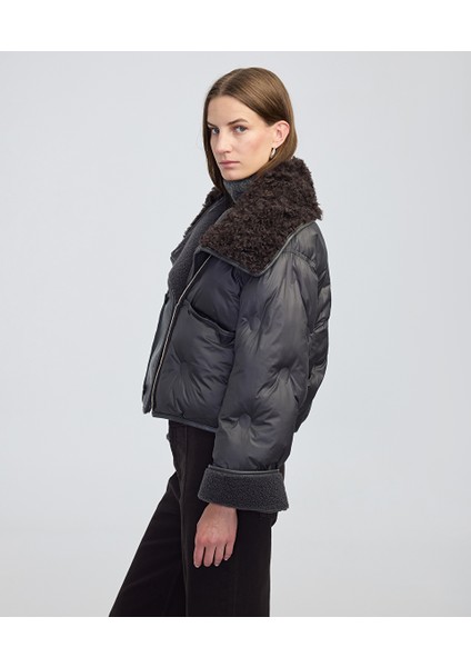 Kontrast Dokulu Teknik Kumaş Mont IW6250012250005 modelleri