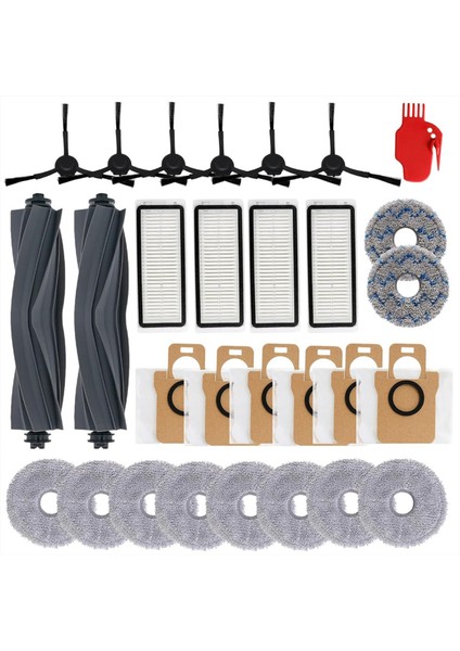 Dreame L30 ULTRA/L20 Ultra Elektrikli Süpürge Yedek Parçaları Ana Yan Fırça Hepa Filtreleri Paspas Pedleri Toz Torbaları (Yurt Dışından)