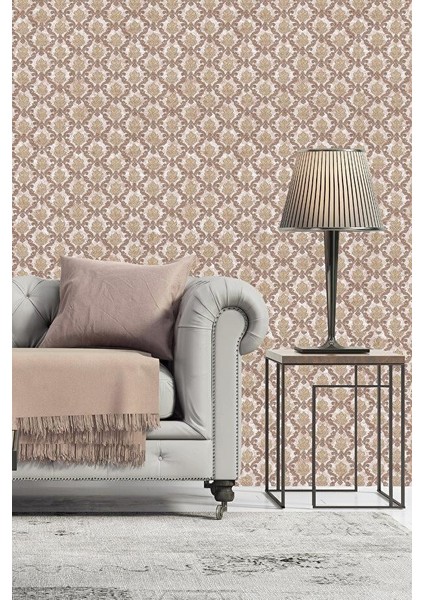 Zümrüt Exclusive 5625 Krem Kahve Küçük Damask Desen Duvar Duvar Kağıdı 5m² modelleri