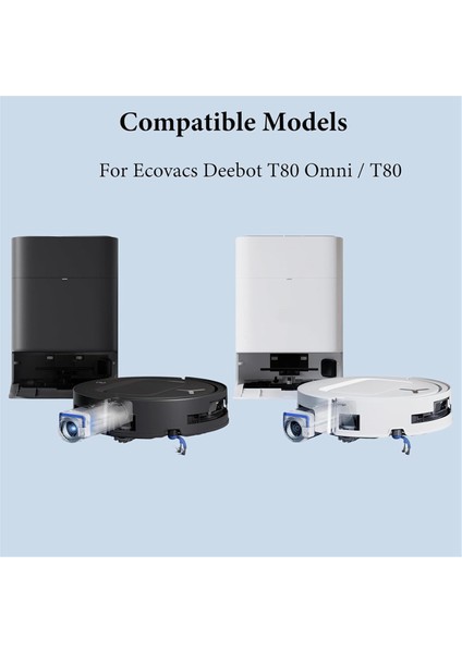 Ecovacs Deebot T80 Omni / T80 Robot Süpürge Ana Yan Fırça Hepa Filtre Silindiri Paspas Toz Torbaları Aksesuarları (Yurt Dışından) modelleri
