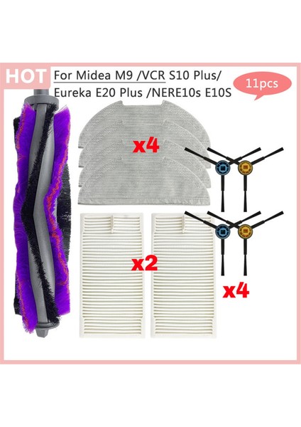 Midea M9/vcr S10 Plus/eureka E20 Plus NERE10S E10S/OBODE A8 Aksesuarları Ana Yan Fırça Bezi Hepa Filtresi (Yurt Dışından) fiyatları