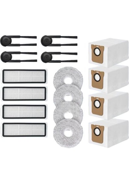 Xiaomi Mijia M40S/OV31CN Süpürge Makinesi Aksesuarları Için 16 Adet Ana Yan Fırça Paspas Filtre Toz Torbaları (Yurt Dışından)