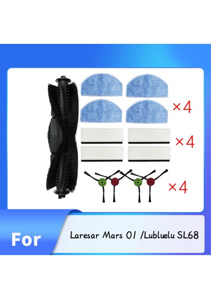 Laresar Mars 01 /lubluelu SL68 Elektrikli Süpürge Aksesuarları Için 13 Adet Ana Yan Fırça Paspas Filtresi (Yurt Dışından) modelleri