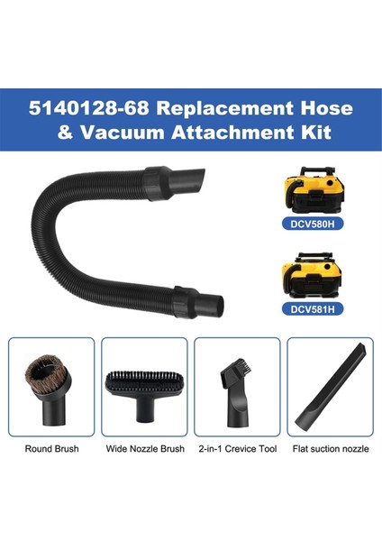 Dewalt DCV580, DCV580H, DCV581H Islak/kuru Süpürge Için 5140128-68 Yedek Süpürge Hortumu ile 7 Parça Süpürge Bağlantı Seti (Yurt Dışından) fiyatları