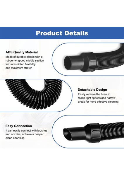 Dewalt DCV580, DCV580H, DCV581H Islak/kuru Süpürge Için 5140128-68 Yedek Süpürge Hortumu ile 7 Parça Süpürge Bağlantı Seti (Yurt Dışından) modelleri