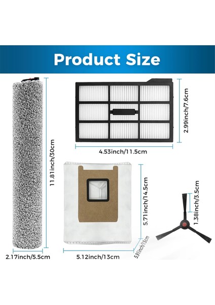 Eufy E25/E28 Omni Robot Süpürge Için Aksesuar Seti - Fırçalar, Filtreler ve Toz Torbaları Dahil Yedek Parçalar (Yurt Dışından) fiyatları