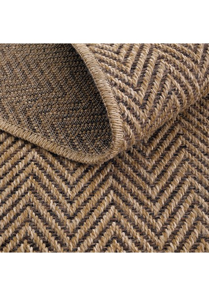 Mocha 671 Kahverengi Halı Kilim Hasır Görünüm Bohem Ince Leke Tutmayan Salon Mutfak Halısı