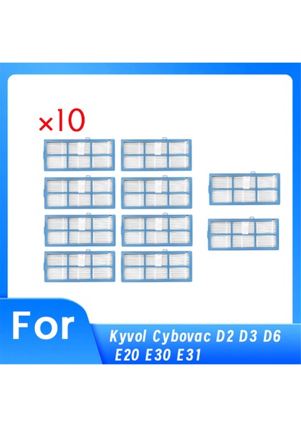 Kyvol Cybovac D2 D3 D6 E20 E30 E31 Elektrikli Süpürgeler Için 10 Adet Hepa Filtre Aksesuarları Uzun Ömürlü Yedek Aksesuarlar (Yurt Dışından)