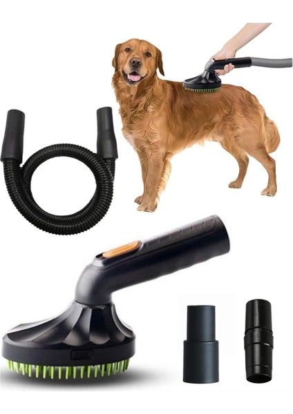 Tüy Dökme Fırçası Vakum Eklenti Seti - Evcil Hayvan Bakım Elektrikli Süpürge Aleti Evcil Hayvan Masaj Aleti Hortumu 32/35 mm Adaptör (Yurt Dışından)