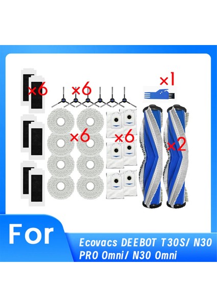 Ecovacs Deebot T30S/ N30 Pro Omni/ N30 Omni Robot Süpürge Için Yedek Aksesuarlar ve Parçalar (Yurt Dışından)