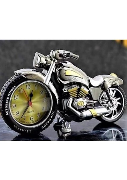 Dekoratif Motorsiklet Tasarımlı Alarmlı Masa Saati