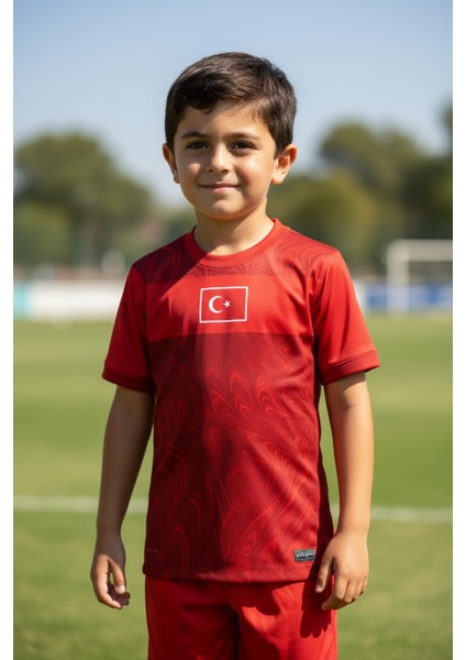 Türkiye Milli Takım Kırmızı Şortlu Çocuk Çoraplı T-Shirt Halısaha Forma fiyatları