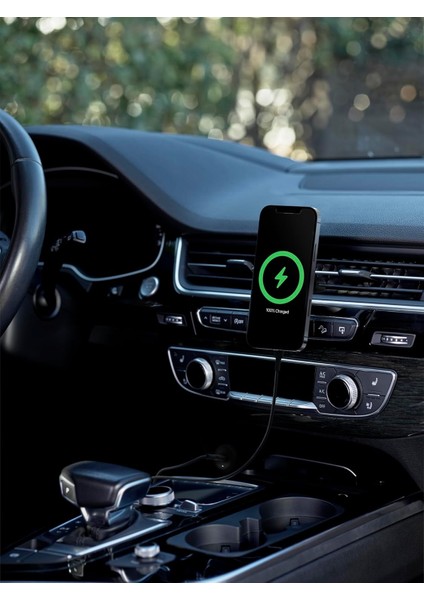 Magsafe Kablosuz Araç Şarj Cihazı 10W - Adaptör Dahil