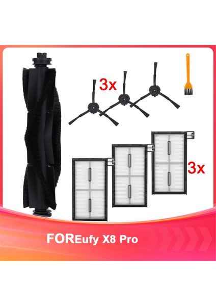Eufy X8 Pro Serisi Robot Süpürge Yedek Parçaları - X8 Pro Aksesuar Seti, Ana Fırçalar, Filtreler, Yan Fırçalar (Yurt Dışından)