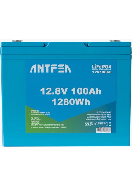 Antfea 25.6V 100AH Abs Lityum Akü Akıllı Ekran Lifepo4