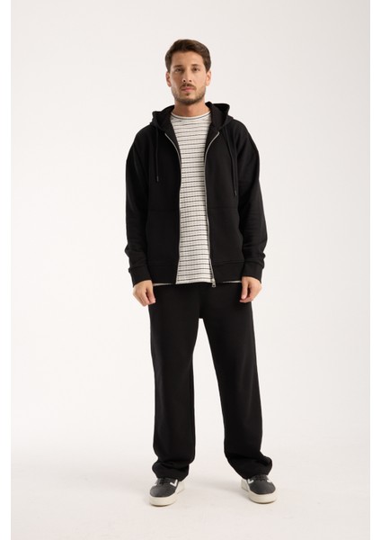 %100 Pamuk Erkek Oversize Fermuarlı Kapüşonlu Sweatshirt | Bol Kesim Hoodie indirimleri