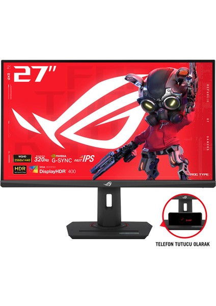 Rog Strıx XG27ACMS 27 Gamıng Fast IPS Freesync ve G-Sync Uyumlu Hdr, 2k 2560X1440 0.3ms 320HZ 350CD Dp HDMI Usb-C Vesa 3yıl Elmb, Hdr, Pivot, Usb-C PD15W Monitör