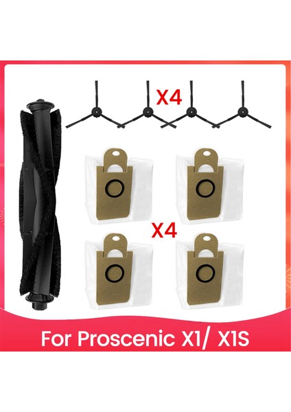 Proscenic X1/X1S Vakum Parçaları Ana Silindir Yan Fırça Toz Torbası Aksesuarları (Yurt Dışından)