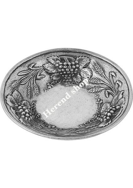19 cm Kalay Dekorlu Yuvarlak Servis