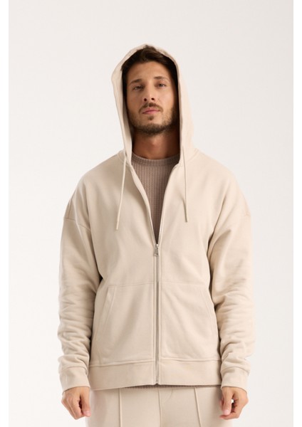%100 Pamuk Erkek Oversize Fermuarlı Kapüşonlu Sweatshirt | Bol Kesim Hoodie modelleri
