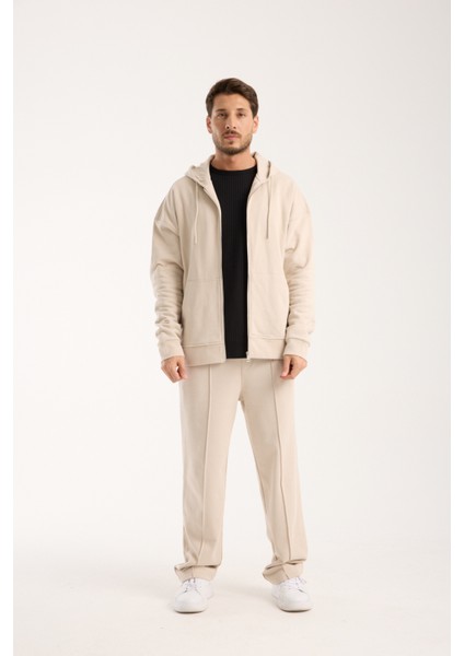 %100 Pamuk Erkek Oversize Fermuarlı Kapüşonlu Sweatshirt | Bol Kesim Hoodie indirimleri