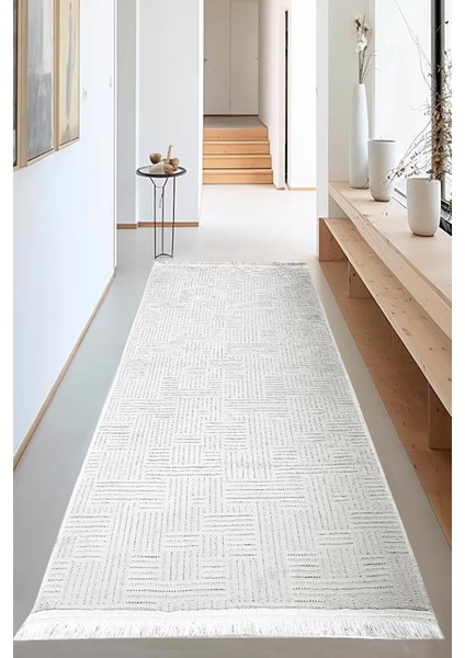 Premium Şönil Dokuma Halı Salon - Mutfak - Yatak Odası Halı ve Yolluk-Beyaz fiyatları