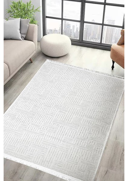 Premium Şönil Dokuma Halı Salon - Mutfak - Yatak Odası Halı ve Yolluk-Beyaz modelleri