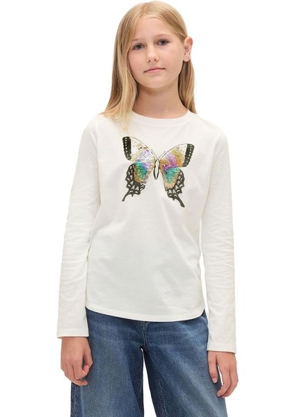 Kız Çocuk Flippy-Sequin Grafik T-Shirt - 822044
