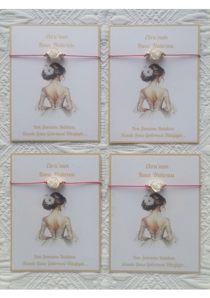 24 Adet Kişiye Özel Gül Inci Model Düğün Nikah Nişan Söz Kına Hatırası Dağıtmalık Hediyelik Bileklik modelleri