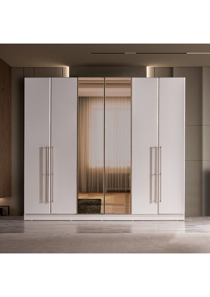 Ada 6 Kapaklı Aynalı Gardırop