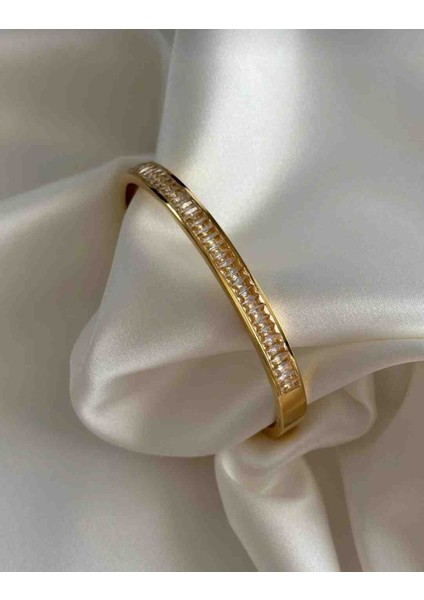 Gold Çelik Baget Taşlı Kelepçe Bileklik fırsatları